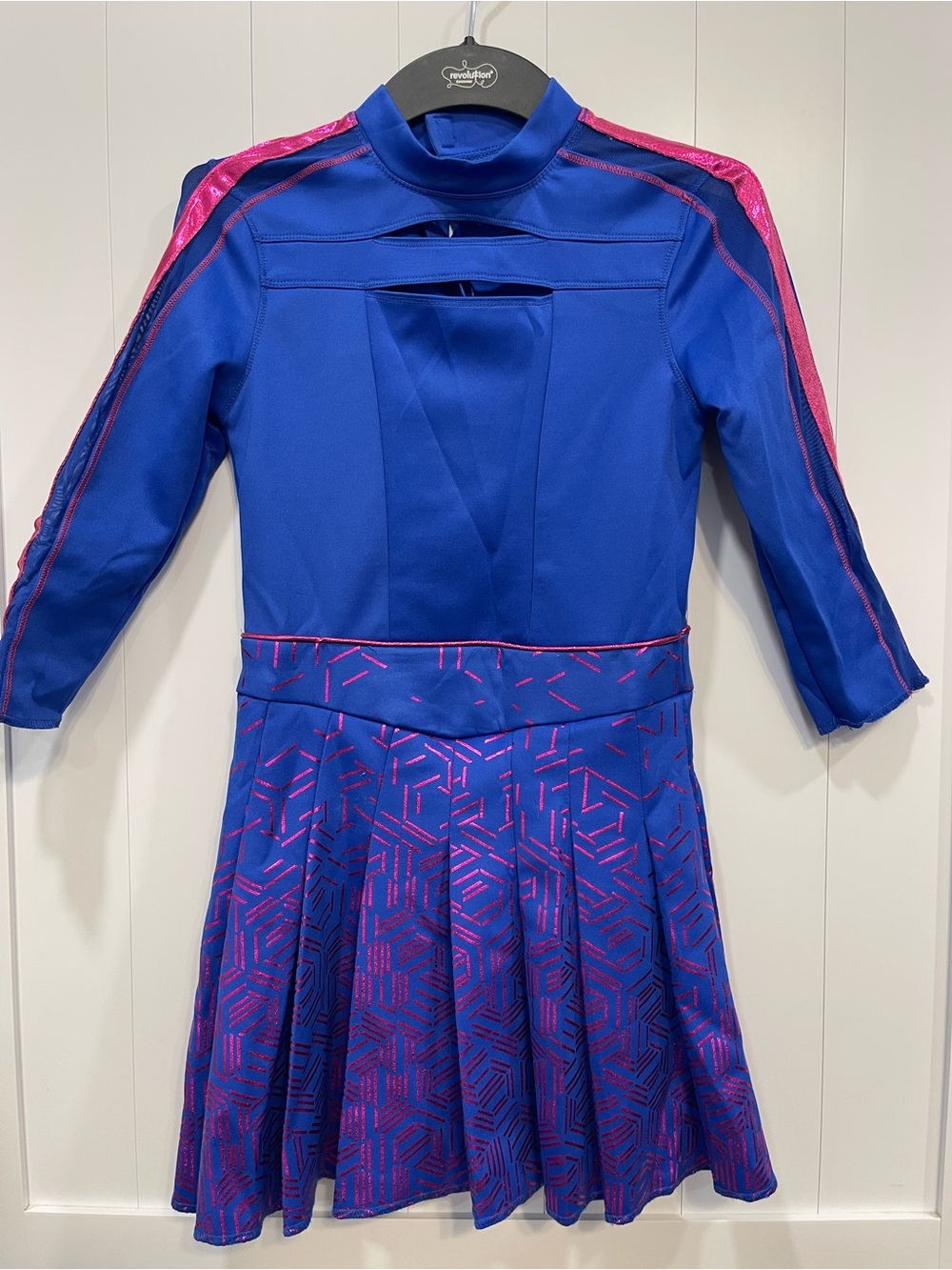 Disney zombies Blue and Pink Geometric Performance Dress large child Addison